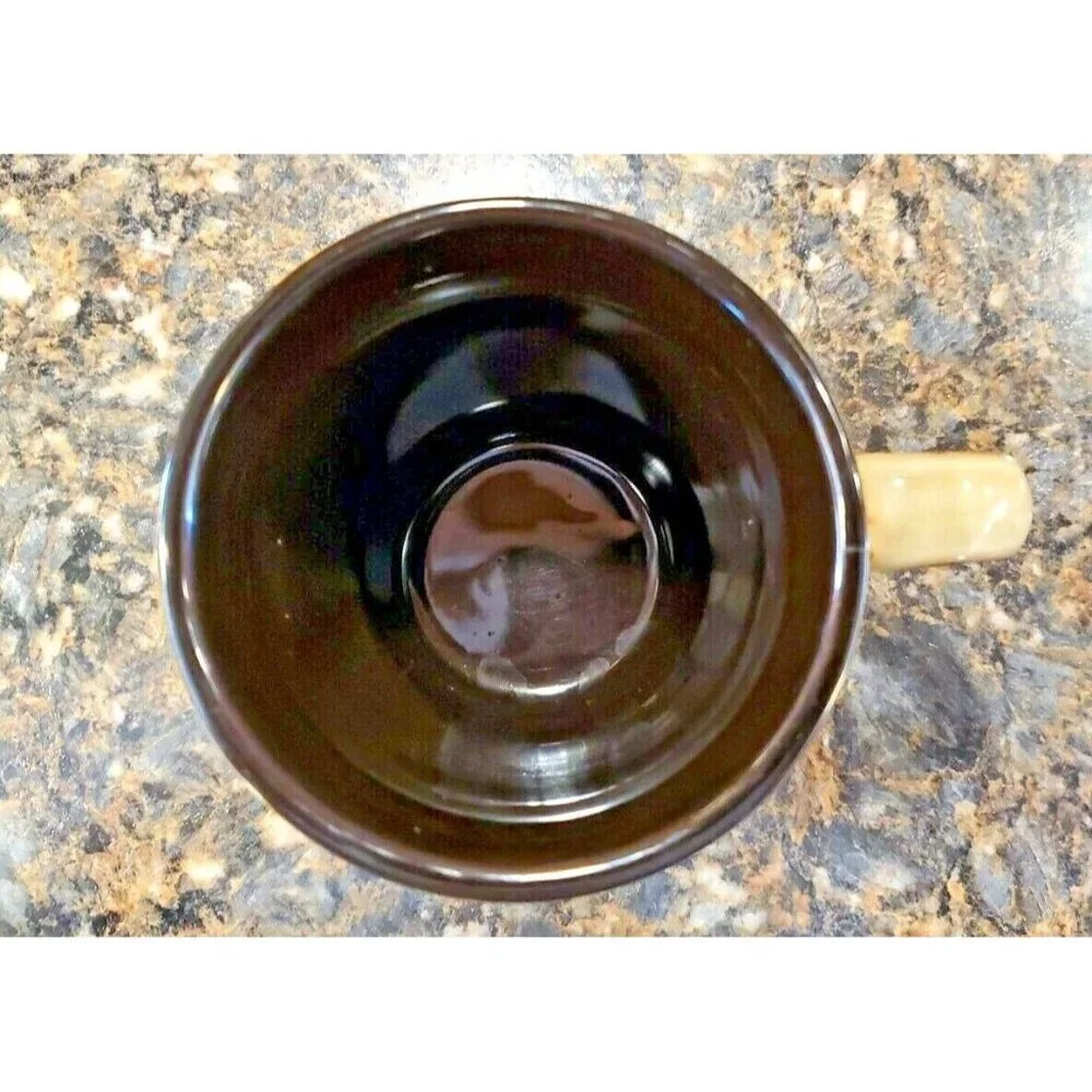 Pfaltzgraff Studio ASTER Coffee Tea Mug Cup Red Flower on Beige Brown Inside